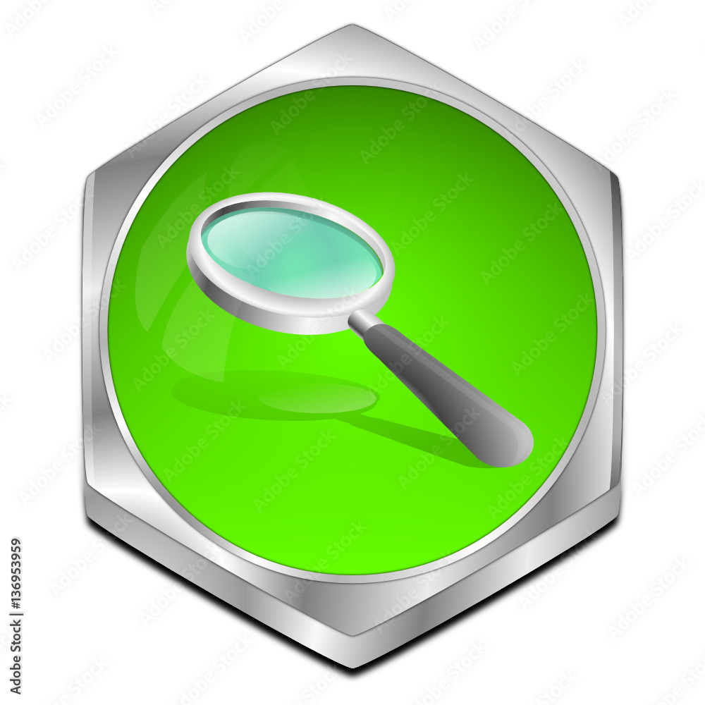 magnifying glass button - 3D illustration magnifying glass button - 3D illustration
