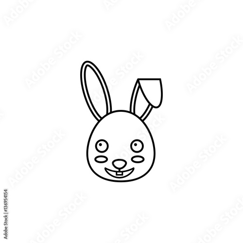 Happy Easter bunny line icon, religion & holiday elements, rabbit sign, a linear pattern on a white background, eps 10.