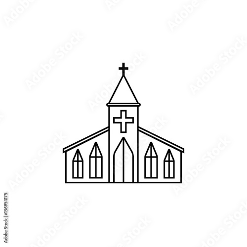 Church line icon, religion & building elements, Religious sign, a linear pattern on a white background, eps 10.