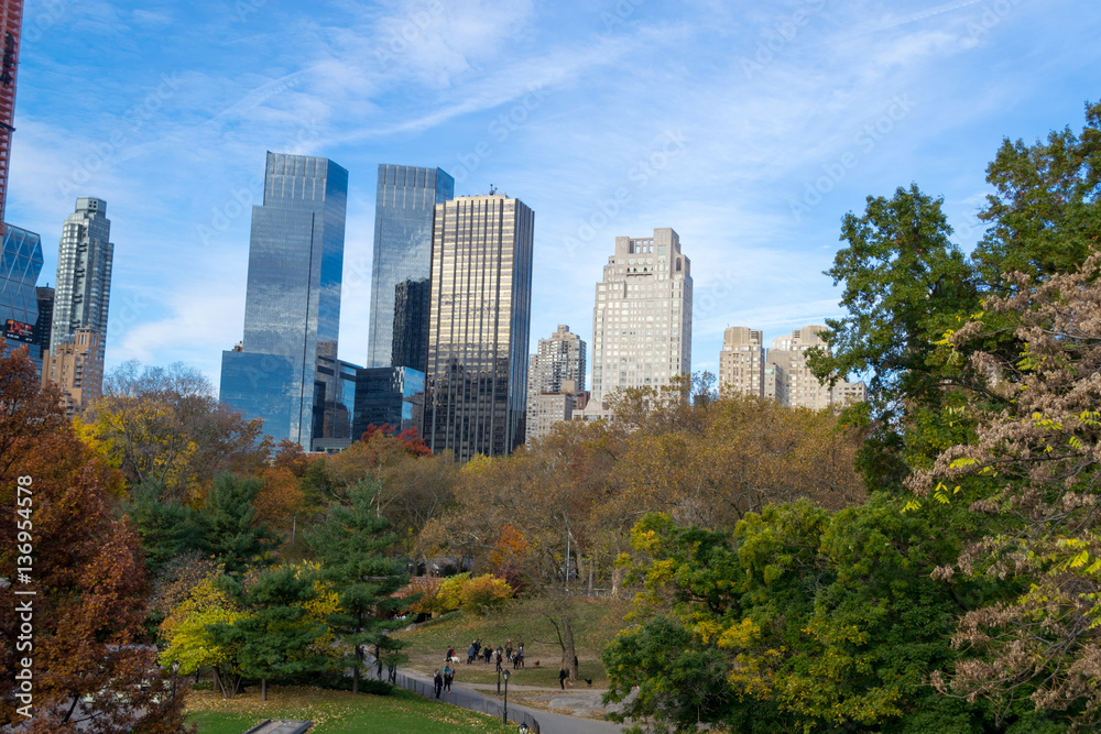 Midtown from Central Park in an Autumn morning