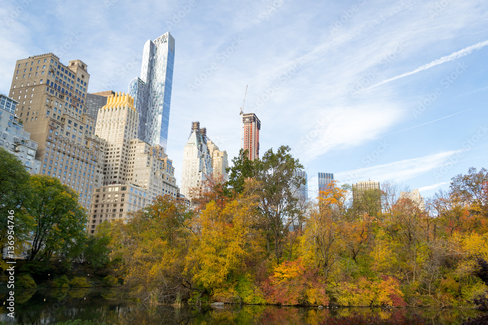 Midtown from Central Park in an Autumn morning Midtown from Central Park in an Autumn morning