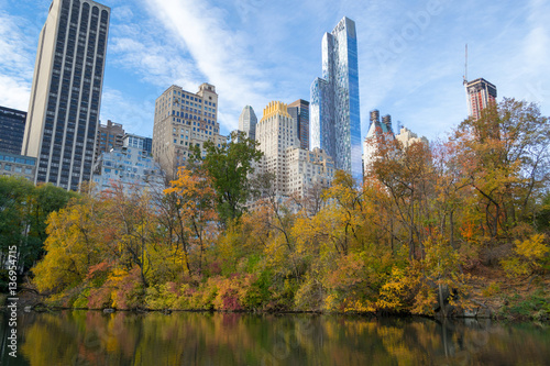 Midtown from Central Park in an Autumn morning © rmbarricarte