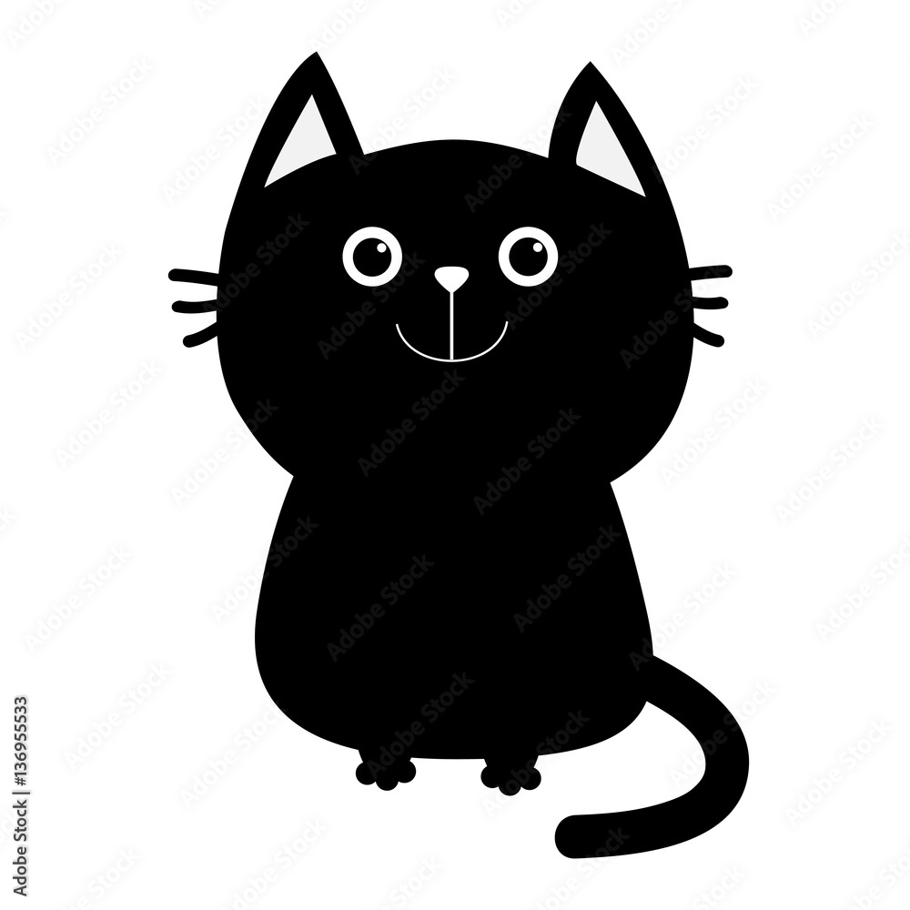 cat cute pet animal kitten funny icons set vector