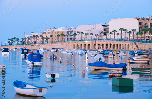 The view of Marsaskala waterfront and Marsascala Bay. Malta photo