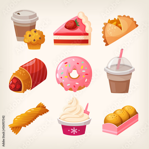 Fast food dessert goods.