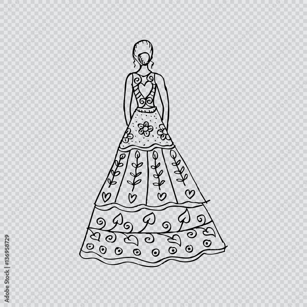 Fototapeta premium Fashion girl in wedding dress. 
