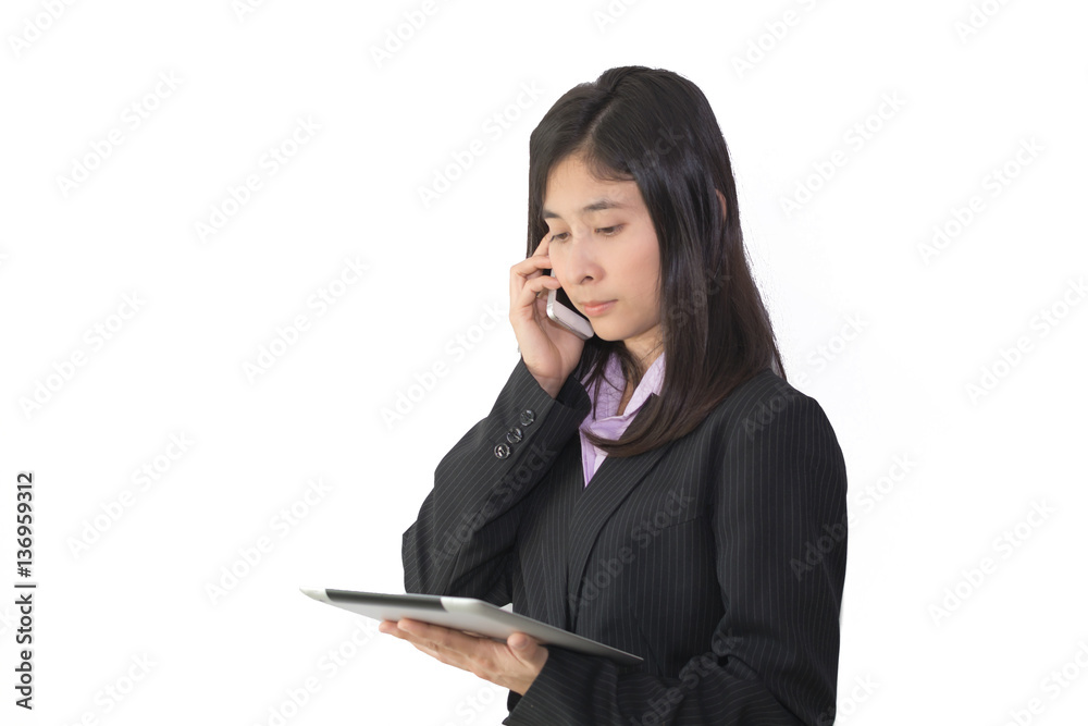 Portrait of young beautiful asian business woman in black suit Portrait of young beautiful asian business woman in black suit