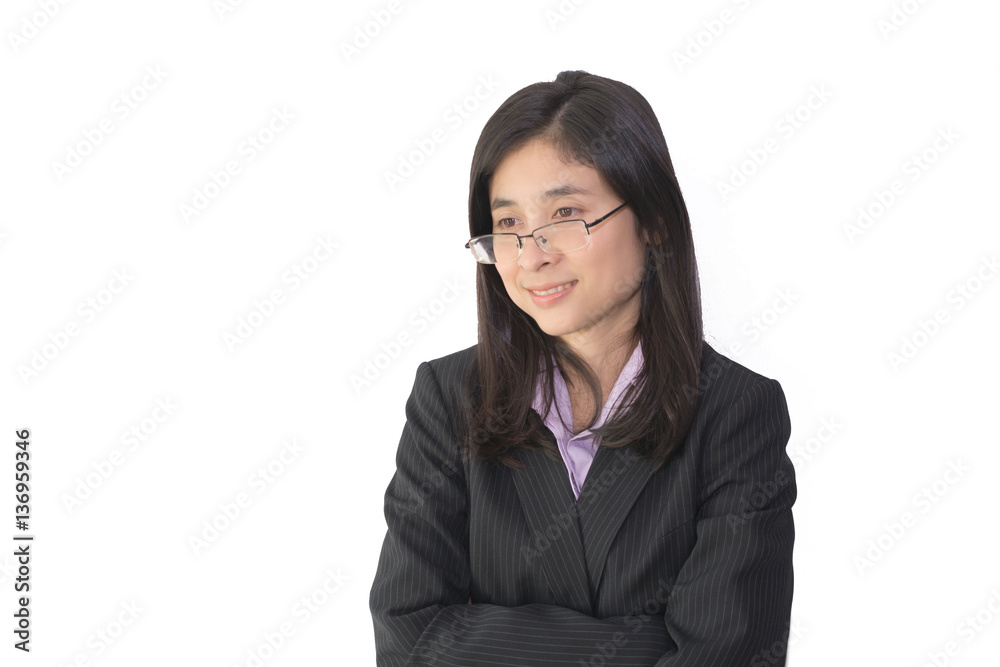 Portrait of young beautiful asian business woman in black suit Portrait of young beautiful asian business woman in black suit