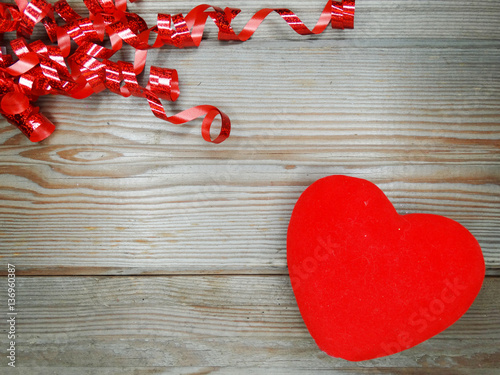 heart love valentine's day on wooden background