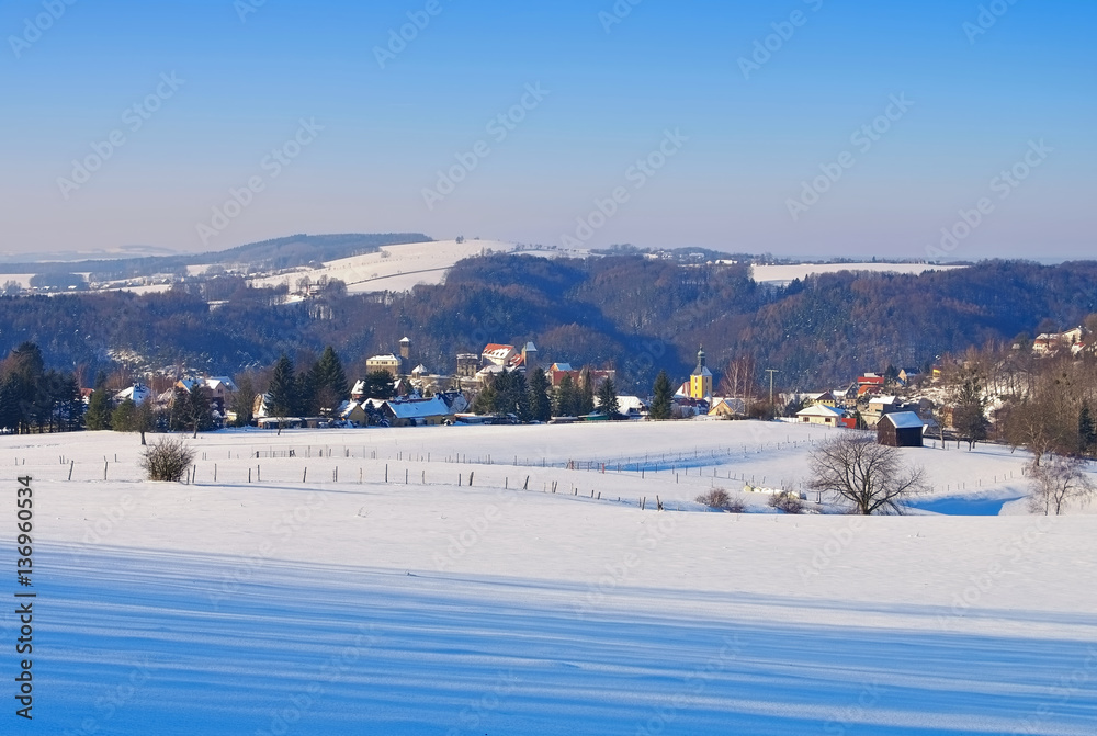 Hohnstein im Winter - the town Hohnstein in winter Hohnstein im Winter - the town Hohnstein in winter