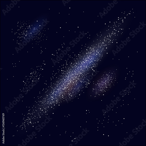 The night sky and galaxy