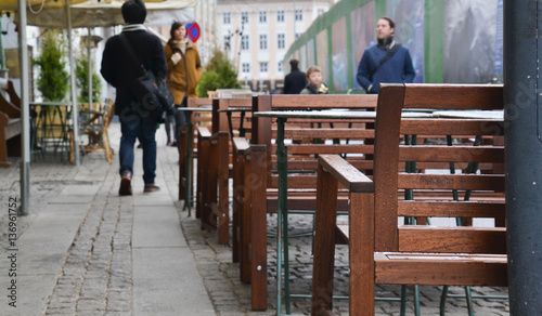 Photography Copenhagen Denmark coffee shop chair and table
