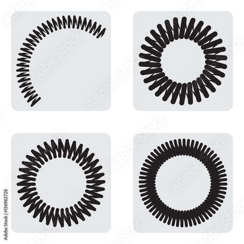 Monochrome icons set with springs