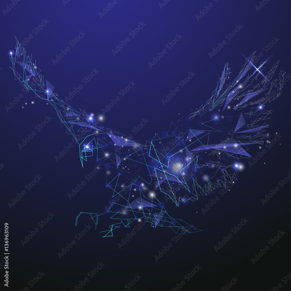Abstract glowing eagle