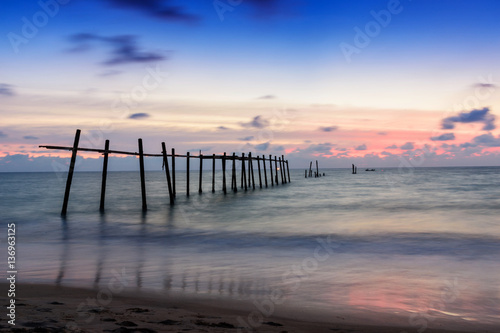 Old bridge in the sea