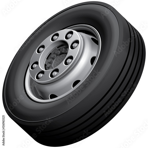Truck wheel isolated