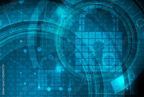 Technology security concept. Modern safety digital background