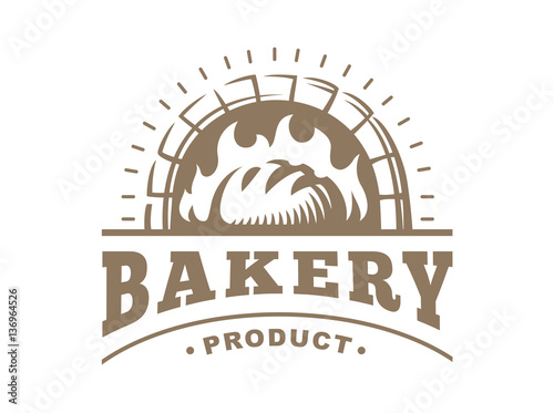 Bread logo - vector illustration. Bakery emblem design on white background