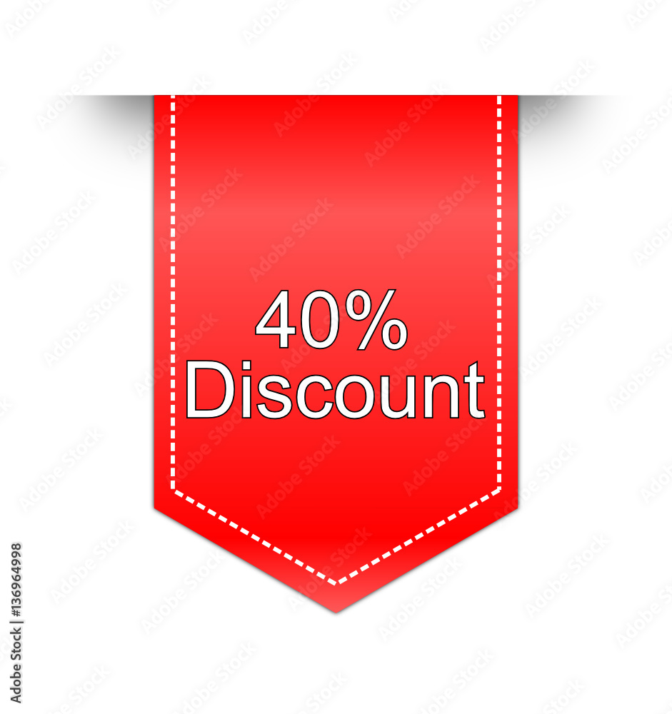 40% Discount label 40% Discount label