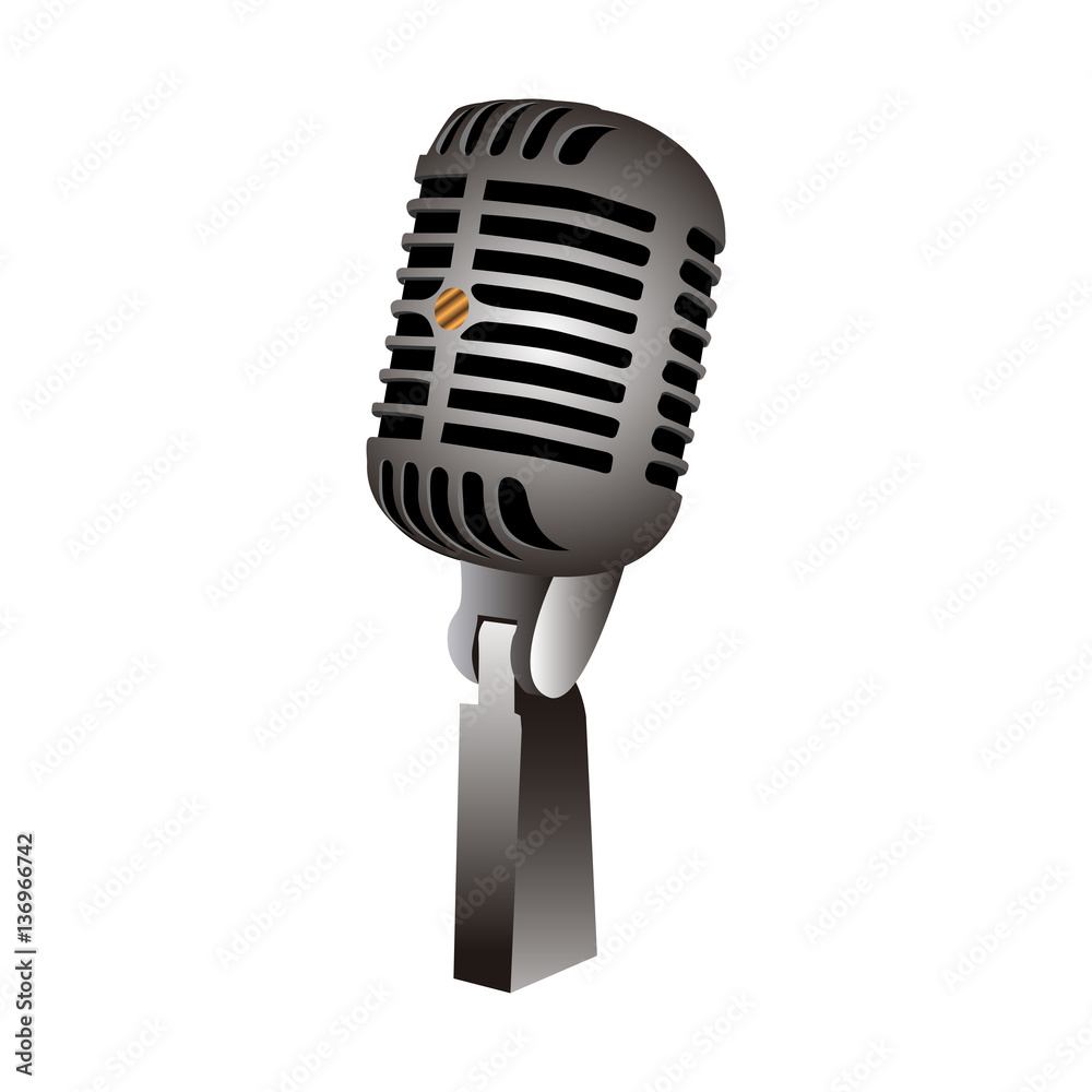 Fototapeta premium Isolated retro microphone