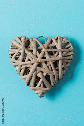 Heart-Shaped Woven Wicker Decoration for Valentine's Day, Mother