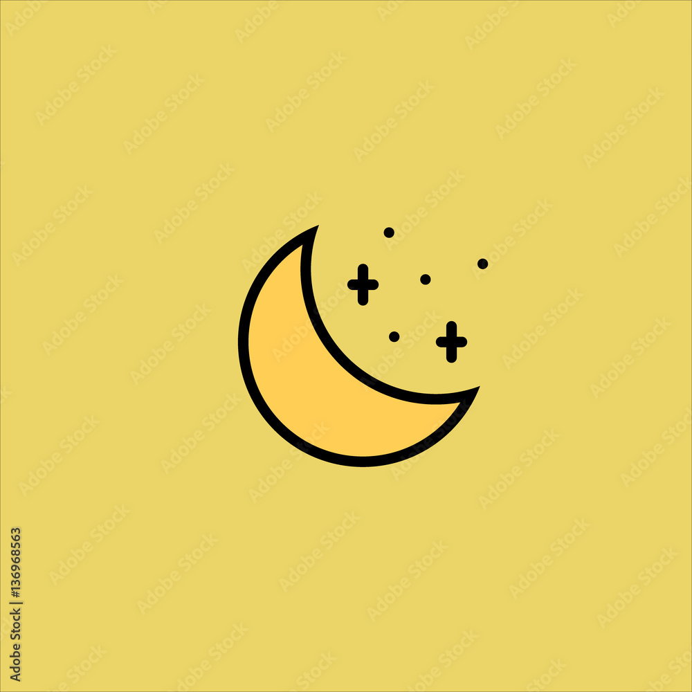 moon icon flat design moon icon flat design