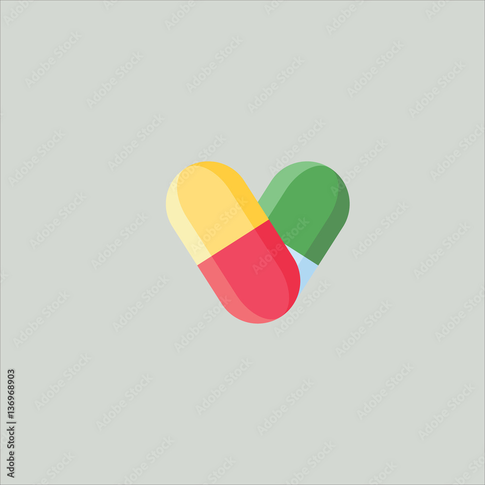 pill icon flat design pill icon flat design