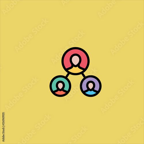 hierarchical structure icon flat design