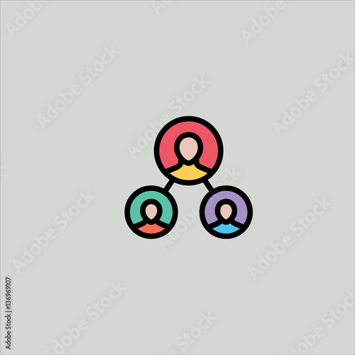 hierarchical structure icon flat design