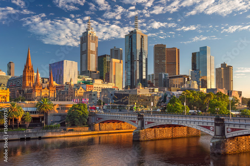Melbourne. Cityscape image of Melbourne, Australia during summer sunrise.