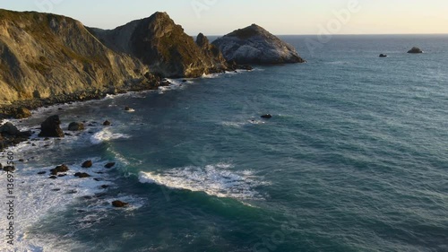 california famous sunset big sur bay panorama 4k usa
