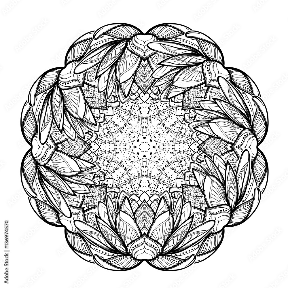 DIGITAL FILE: Lotus Mandala Ornament Underboob Sternum/chest Tattoo Design  Black and White - Etsy Israel