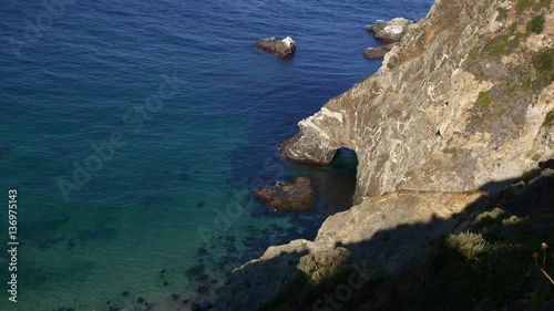 california day light ocean bay big sur view point down shore panorama 4k usa
