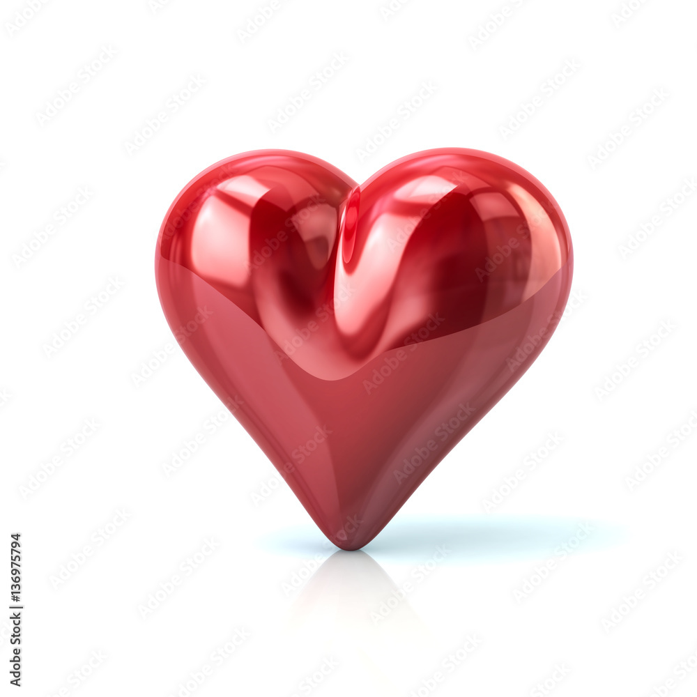 Red heart 3d rendering