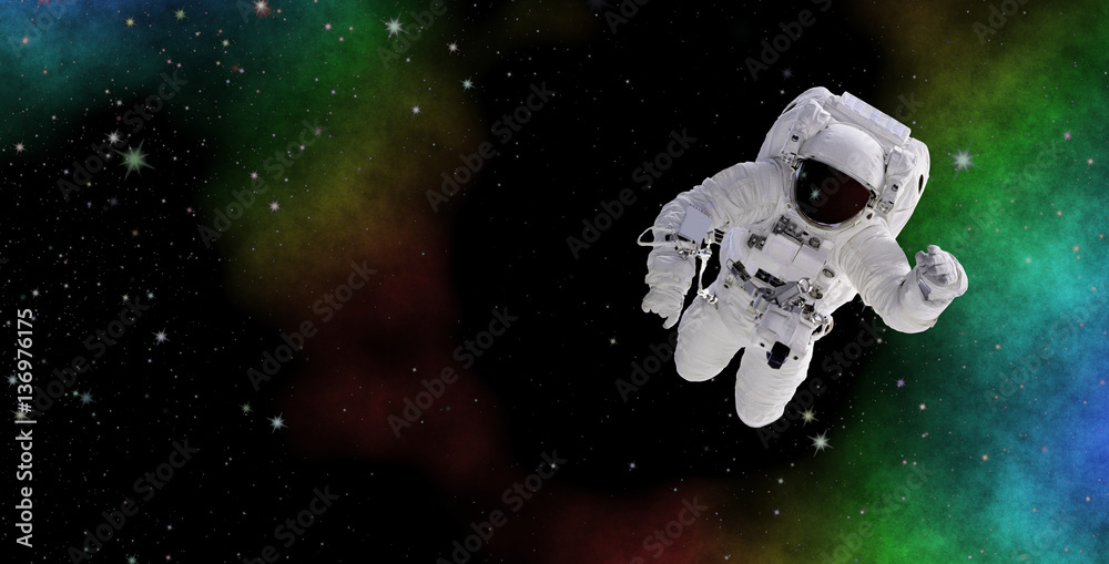 Astronaut in deep space. Discovering the mysterious parts of the universe. Elements of this image furnished by NASA. Astronaut in deep space. Discovering the mysterious parts of the universe. Elements of this image furnished by NASA.