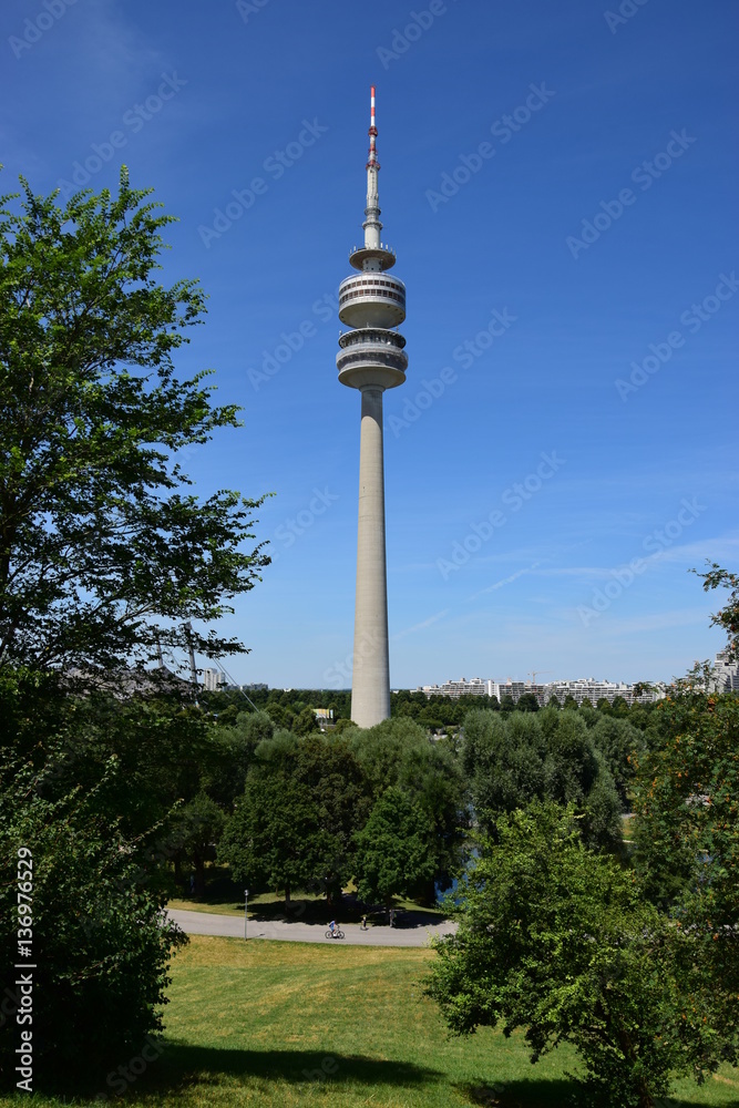 Naklejka premium Munich, Germany, Bavaria - view on the Olympic area