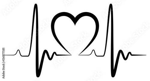 Heartbeat Shape Illustration black