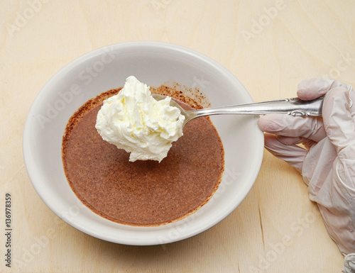 Whipped cream with chocolate