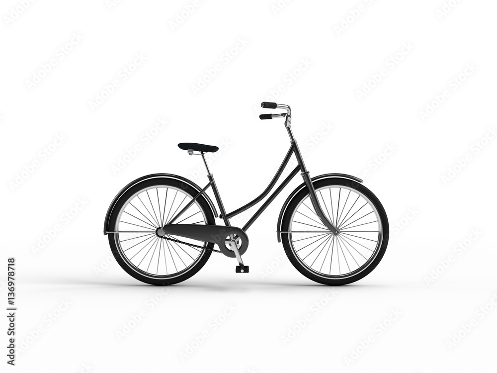 Vintage bike 3D illustration.