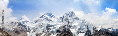 himalaya, Mount Everest with beautiful sky