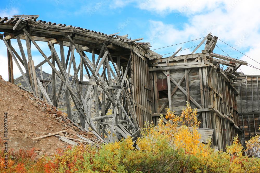 Decayed Mill complex, historic Independence Mine, Hatcher Pass, Alaska Decayed Mill complex, historic Independence Mine, Hatcher Pass, Alaska