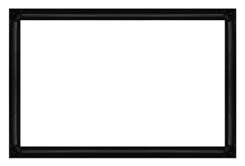 Antique picture black frame isolated on black background, clippi