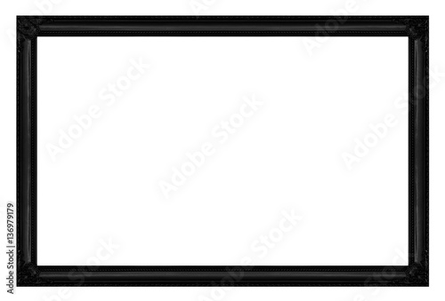 Obraz na płótnie Antique picture black frame isolated on black background, clippi w salonie