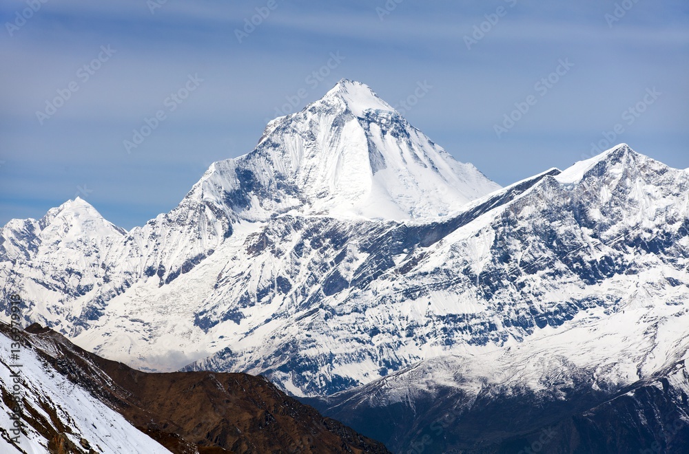 Fototapeta premium Mount Dhaulagiri, view from Thorung La pass