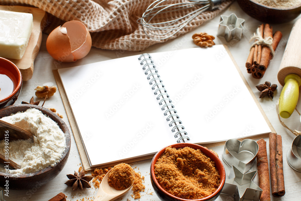 Cooking book and utensils