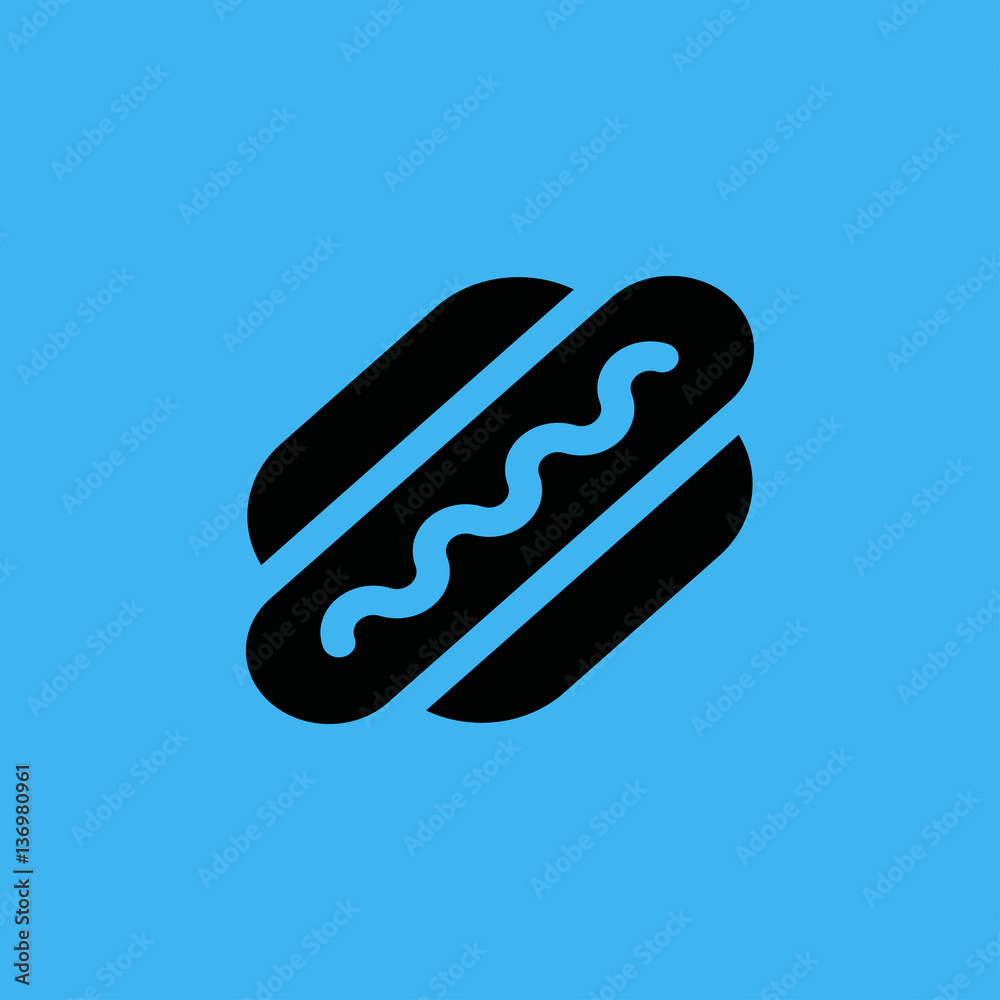 Hot dog Icon. flat design Hot dog Icon. flat design