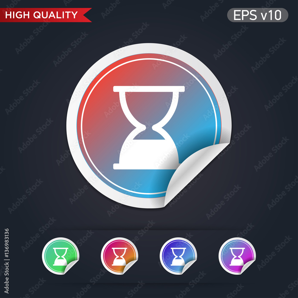 Sand timer icon. Button with hourglass icon. Modern UI vector. Sand timer icon. Button with hourglass icon. Modern UI vector.
