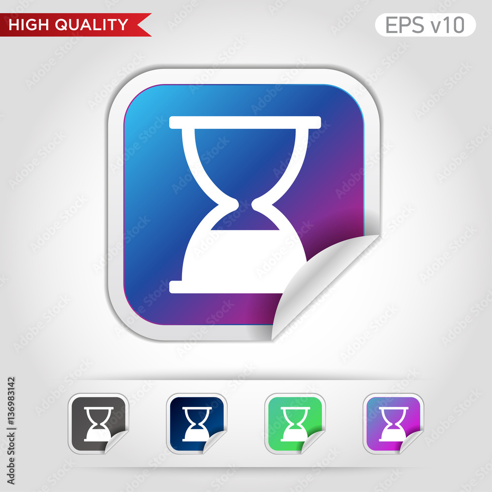 Sand timer icon. Button with hourglass icon. Modern UI vector. Sand timer icon. Button with hourglass icon. Modern UI vector.