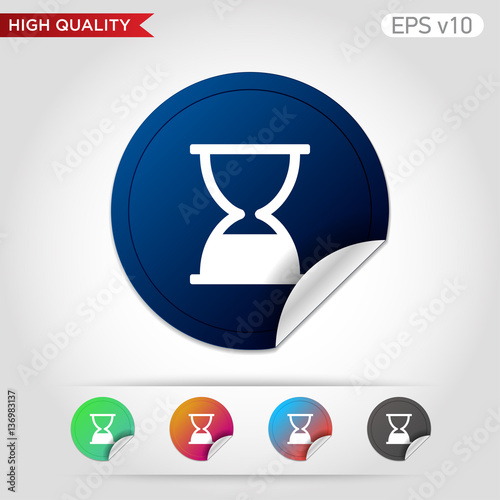 Sand timer icon. Button with hourglass icon. Modern UI vector.