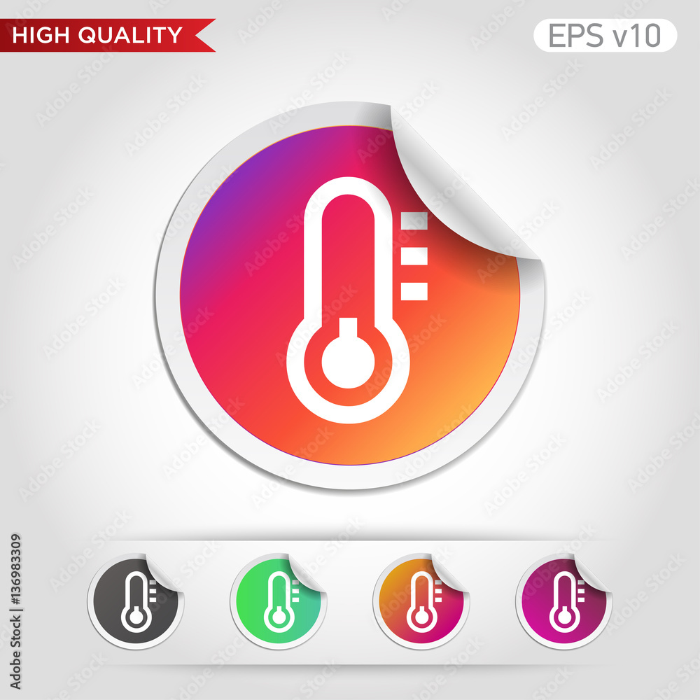 Thermometer icon. Button with weather icon. Modern UI vector. Thermometer icon. Button with weather icon. Modern UI vector.